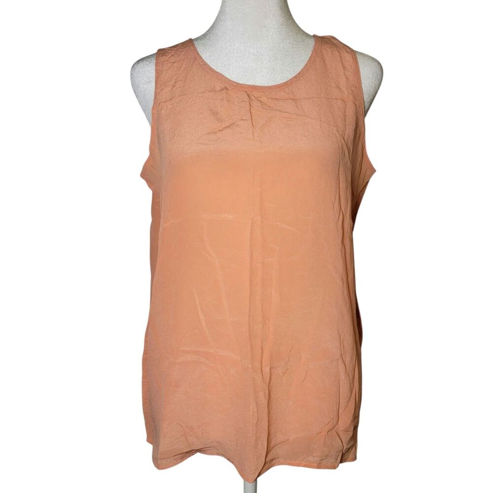 Oscar de la Renta Expressions Silk Sleeveless Blouse S Peach Minimalist Capsule